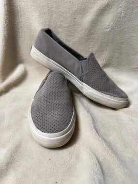 Keds Women's Slip-On Perforated Suede Sneakers - Gray